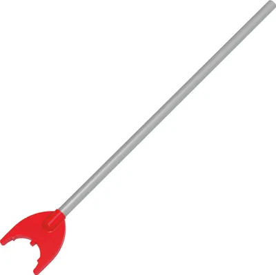 A tool with a gray handle and a red end, isolated on a white background.