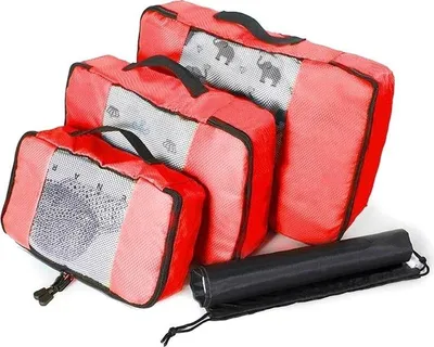 Produktbild von Organisationsset aus Mesh, 3-teilig - Rot