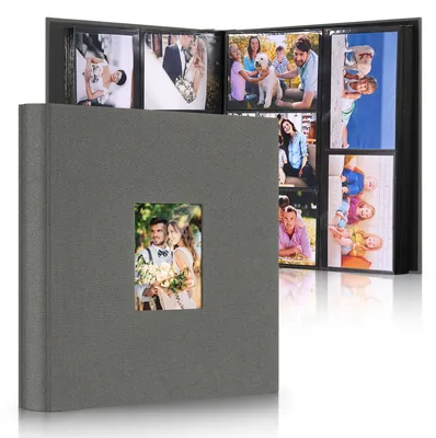 Productafbeelding van Fotoalbum 10x15 cm, 600 foto's, linnen hoes, instapzakken, voor trouwalbums