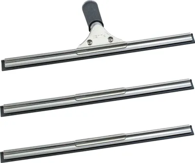 Produktbild von Novaliv Fensterabzieher Profi 45 cm + 2x Ersatzgummi für Fensterreiniger Edelstahl mit auswechselbaren Gummilippe Fensterlippe Fensterreinigung Abzieher Fenster Fensterputzer Fensterwischer