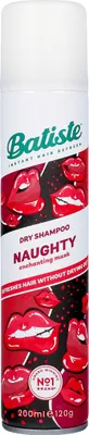 Obrázok produktu pre Batiste Naughty, 200 ml, Suchý šampón, Ženy, Všetky typy vlasy, Osviežujúce, Butane, Isobutane, Propane, Oryza sativa (Rice) starch, Alcohol denat., Parfum (Fragrance),...