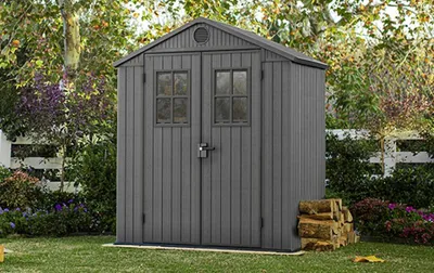 Productafbeelding van Tuinhuis met Dubbele Deuren en Raam, 190x122x221 cm, Grijs