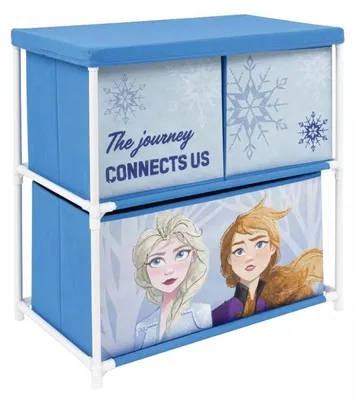 Produktbild von Frozen - Regal Kunststoffregal mit 3 Boxen Textil Kinderregal Aufbewahrung Kinderzimmer