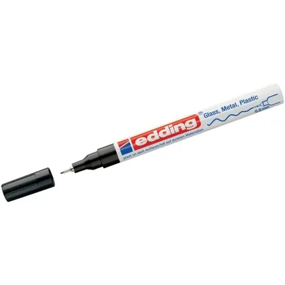 Produktbild von Edding 780, Schwarz, Feine Spitze, Schwarz, Weiß, Aluminium, Fein, 0,8 mm