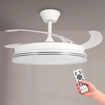 Produktbild von M mimotec LED-Deckenventilator White Decor, einstellbare Farbtemperatur, Sommer-