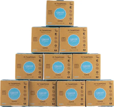 Produktbild von Ginger Organic - Tampons - Super - 10 x 15 Stück