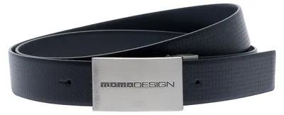 Obrázek produktu pro Pánský kožený pásek Momo Design, černý, s kovovou sponou, vyrobeno v Itálii