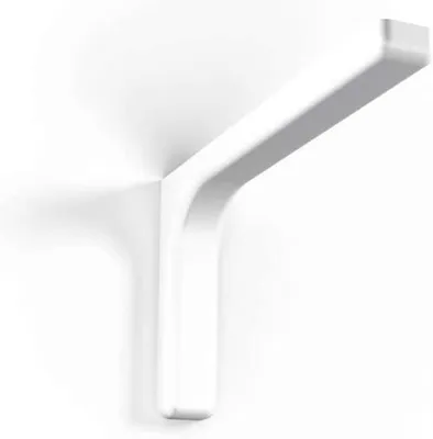 Immagine prodotto di Confezione 2 staffe di supporto in acciaio zinco cromato con copertura plastificata per fissaggio mensole a parete - 24 cm White