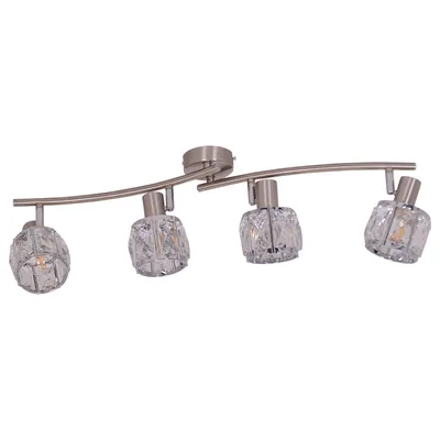 Produktbild von Spots - 4er LED Spot "JOSEFA" E14 Filament, Strahler im Retro Style, aus Metall und Glas in stahl-blank, 70 x 9,2 x 18 cm, E14-Fassung