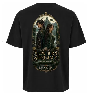 Produktbild von Damen Oversize T-Shirt Schwarz XL – Bedrucktes Shirt mit Überlegenheit Motiv aus Baumwolle – LUNØIR ©