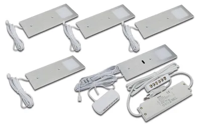 Productafbeelding van LED inbouwverlichting keuken, 5x3 Watt, keukenlamp Eco-Pad, traal wit