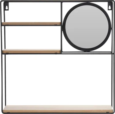 Image de H&S Collection Étagère murale avec miroir 40x10x40 cm