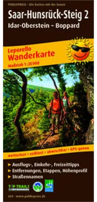 Image de Sentier Sarre-Hunsrück 2. Idar-Oberstein - Boppard Carte de randonnée 1 : 25 000