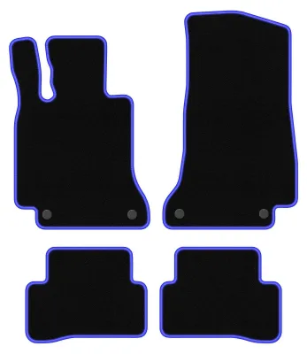 Immagine prodotto di Tappetini velluto Nero/Blu per Mercedes C W205 con poggiapiede 2015- Set 4 pezzi