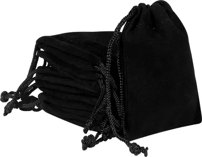 Produktbild von Schmuckbeutel aus schwarzem Samt mit Kordelzug, kleine Samtbeutel für Schmuck, Ausweise, Reisepässe, Geschenkverpackung, Reisen und Aufbewahrung, 12 Stück (7 x 9 cm)
