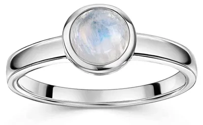 Produktbild von MATERIA by Matthias Wagner Ring Mondstein Silber 925 für Damen rund weiß 54 56 58 60 SR-16