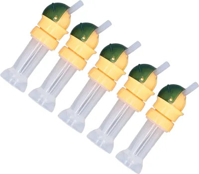 Produktbild von 5 Stück auslaufsichere Wasserflaschen-Strohhalm-Kappen, tragbare katzenförmige Silikon-Drehdeckelkappe mit für Kinder, Grün