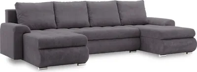 Produktbild von Ecksofa mit Schlaffunktion,  3 Bettkästen, U-förmig, Schlaffläche 270x140cm, Dunkelgrau
