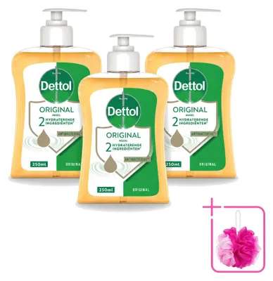 Obrázek produktu pro 3 kusy antibakteriálního mýdla na ruce Dettol Original - 250 ml - výhodná balení - 3 kusy