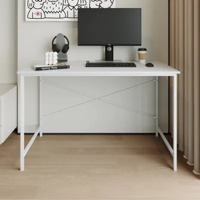 Obrázek produktu pro Psací stůl Borga 120×60 cm - dřevěná deska, bílá konstrukce
