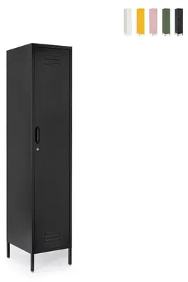 Image de Armoire en acier avec 4 étagères réglables 46 x 38 x 185 cm Cambridge YES - Noir
