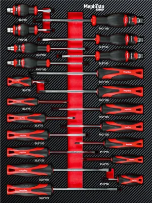 Produktbild von Mephisto ProLine Kreuz- und Schlitzschraubendreher-Set in Carbon Look Soft Inlay