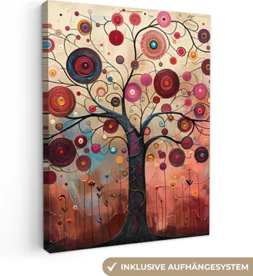 Obrázek produktu pro OneMillionCanvasses® - Plátna - Strom - Fialová - abstraktní umění, nástěnné dekorace, obrazy Obývací pokoj, 30x40cm