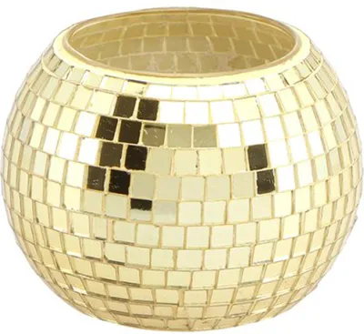 Obrázok produktu pre Sklenený svietnik Diskokugel Gold 8 x 7 cm -
