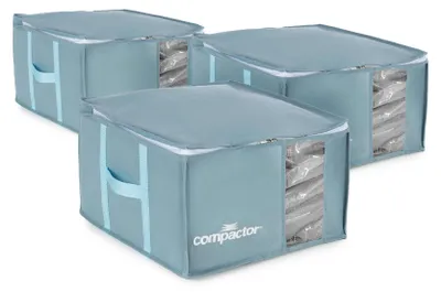 Zdjęcie produktu dla COMPACTOR – Zestaw 3 worków próżniowych do przechowywania, rozmiar M – 42 x 40 x wys. 25 cm – niebieski