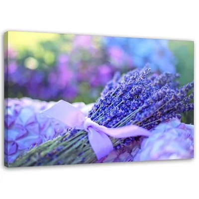 Produktbild von Leinwandbild lavendelblüte 60x40 cm Feeby lila wandbild bereit zum aufhängen