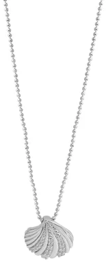 Produktbild von Damen Anhänger mit Kette 925 Sterling Silber Muschel Zirkonia