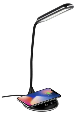 Produktbild von Grundig Schreibtischlampe mit Kabelloser Ladefunktion - LED Nachttischlampe Dimmbar mit Touch - Tischlampe mit 3 Lichtfarben - USB-C Stromversorgung - Flexibler Lampenarm