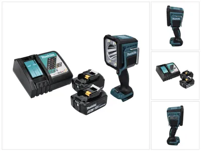Produktbild von Makita DML 812 RT Akku LED Handstrahler Taschen Lampe 18 V 1250 lm + 2x Akku 5,0 Ah + Ladegerät