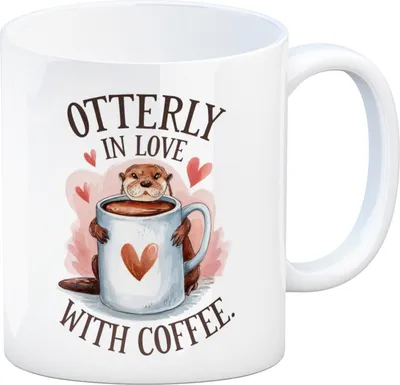 Produktbild von Otter umarmt Kaffeetasse Otterly in Love Kaffeebecher