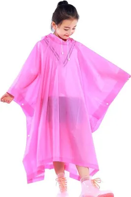 Produktbild von Famanu Regenponcho für Kinder – Wasserfest, leicht und atmungsaktiv, roosrot