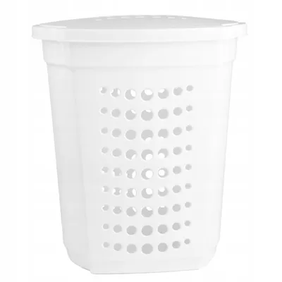 Obrázek produktu pro Bílý Koš Na Prádlo 60 L Velký Volně Stojící Koupelnový Kontejner
