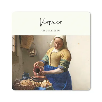 Produktbild von MuchoWow® Mauspad Mousepad Milchmädchen - Johannes Vermeer - Kunst 20x20 cm - Mousepads - Maus Mat - Pad - Mausunterlage - Desk Mat - Bureauartikeln