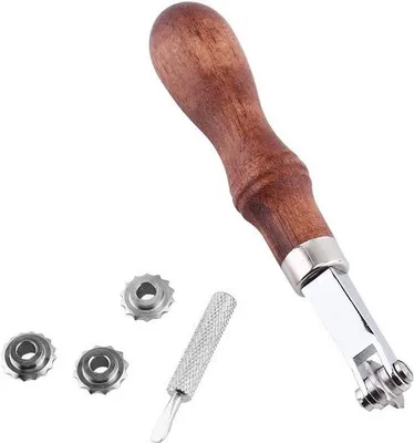 Produktbild von Professionelle Lederarbeitswerkzeug - 4-Rad-Lederstichmarker-Abstandshalter für DIY-Lederarbeiten