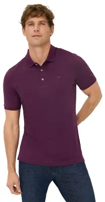 Produktbild von Brax Poloshirt lila Baumwolle normaler Schnitt kurzärmelig