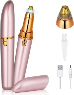 Immagine prodotto di Rasoio elettrico per la rimozione dei peli del viso per donne, tagliaferro per sopracciglia ricaricabile, adatto per viso, corpo, labbra e mento (color oro rosa)