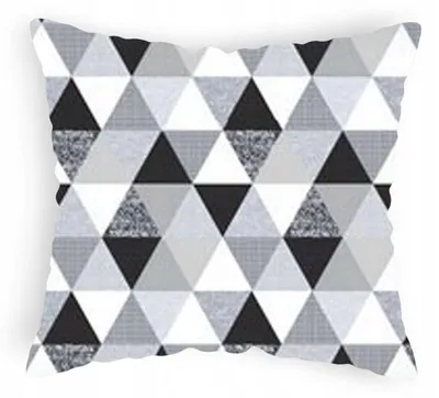 Image de Housse de coussin Designpremium triangles gris 70x80 cm coton