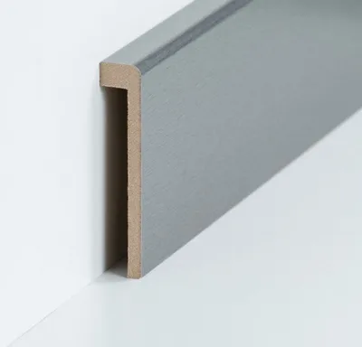 Produktbild von Abdeckleiste Fliesensockel 19 x 96 mm MDF foliert Nachbildung Edelstahl