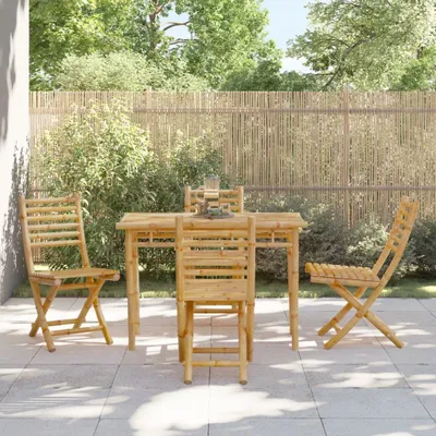 Produktbild von Möbel 5-tlg. Garten-Essgruppe Bambus - Balkonmöbel 3278520