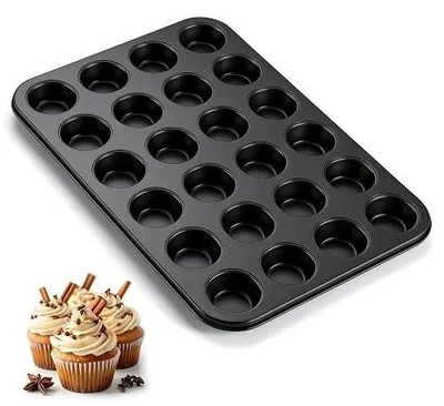 Zdjęcie produktu dla Forma do muffinek ze stali węglowej na 24 muffinki czarna