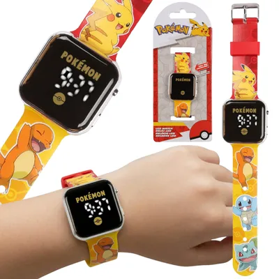 Produktbild von Pokémon Digitale Armbanduhr für Jungen in Gelb, LED-Uhr mit Datum und Uhrzeit