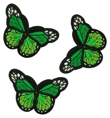 3 Schmetterling Aufbügler, Applikation grün