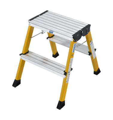 Immagine prodotto di KRAUSE MONTO „ROLLY“ Doppel-Klapptritt 2x2 Stufen Gelb 0,45m