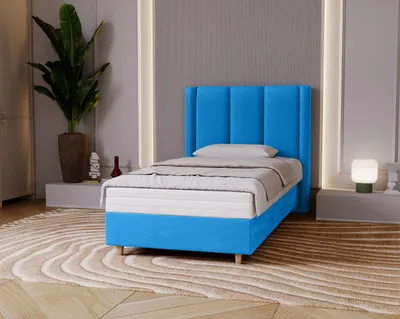 Obrázek produktu pro Čalouněná jednolůžková postel 100x200 KENBRIDGE - modrá