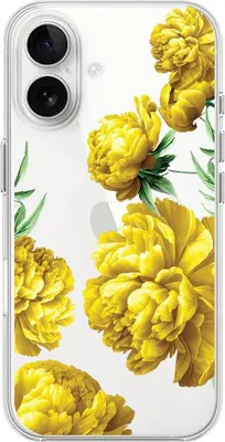 Produktbild von iPhone 16 Plus Schutzhülle mit Gelben Pfingstrosen