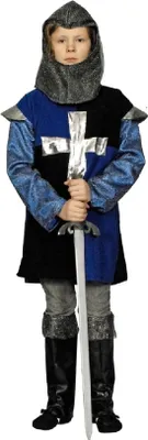 Produktbild von T2870-0104-98-104 blau-schwarz Kinder Ritterkostüm Ritterrüstüng Gr.98-104